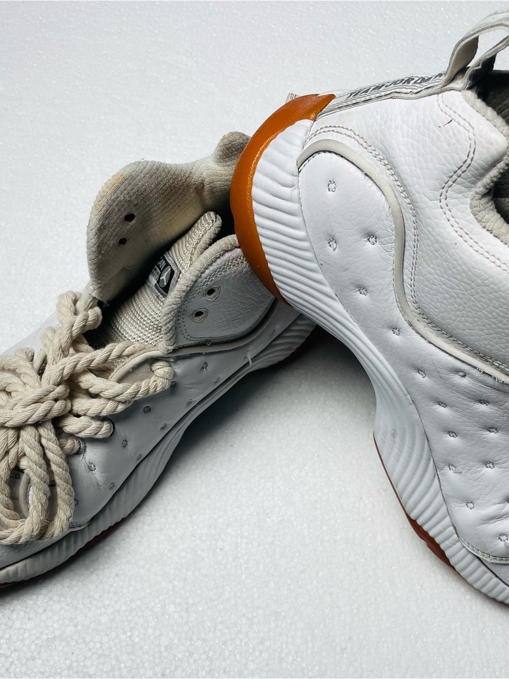 Jordan White Leather Sneakers with Gum Outsole